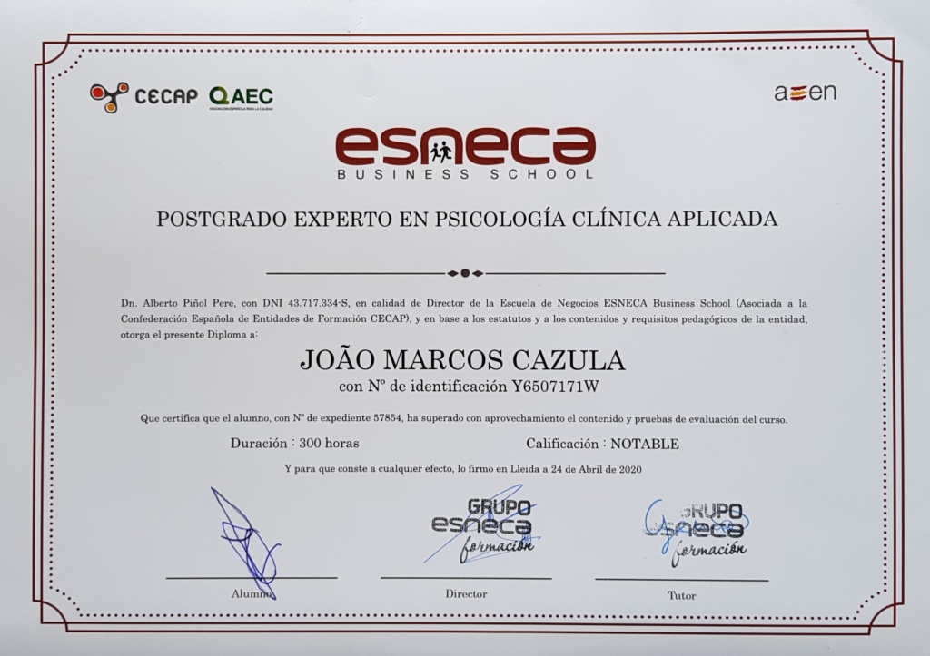 Diploma Psicologia Clínica