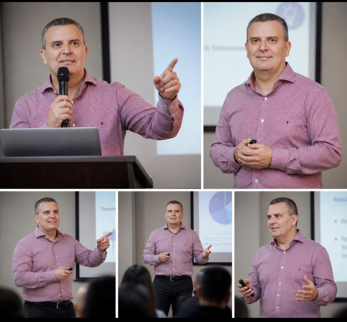 João Marcos Cazula palestrando para grande plateia